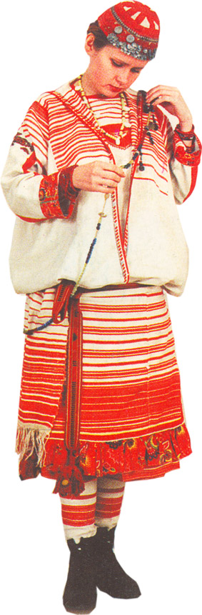 Удмуртский национальный костюм рисунок